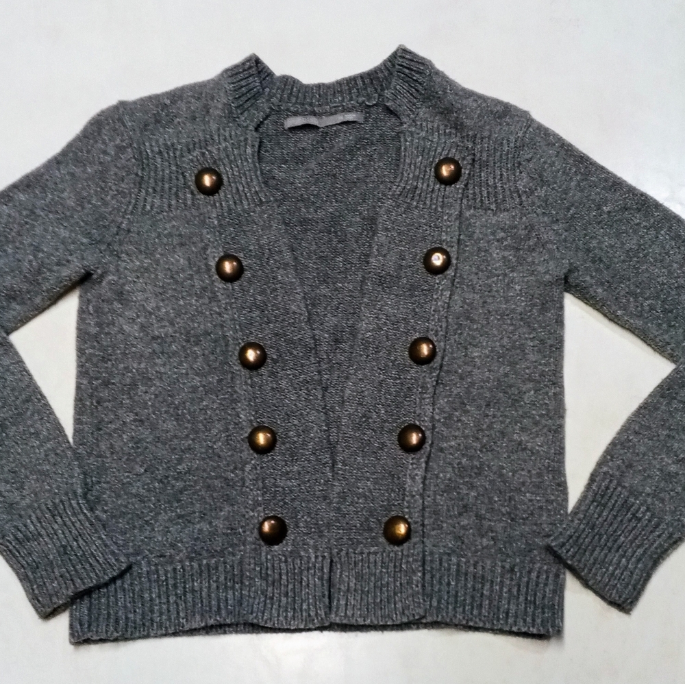 'Rubbish' brand. Young misses sweater with eye catching brass buttons. Size XS.